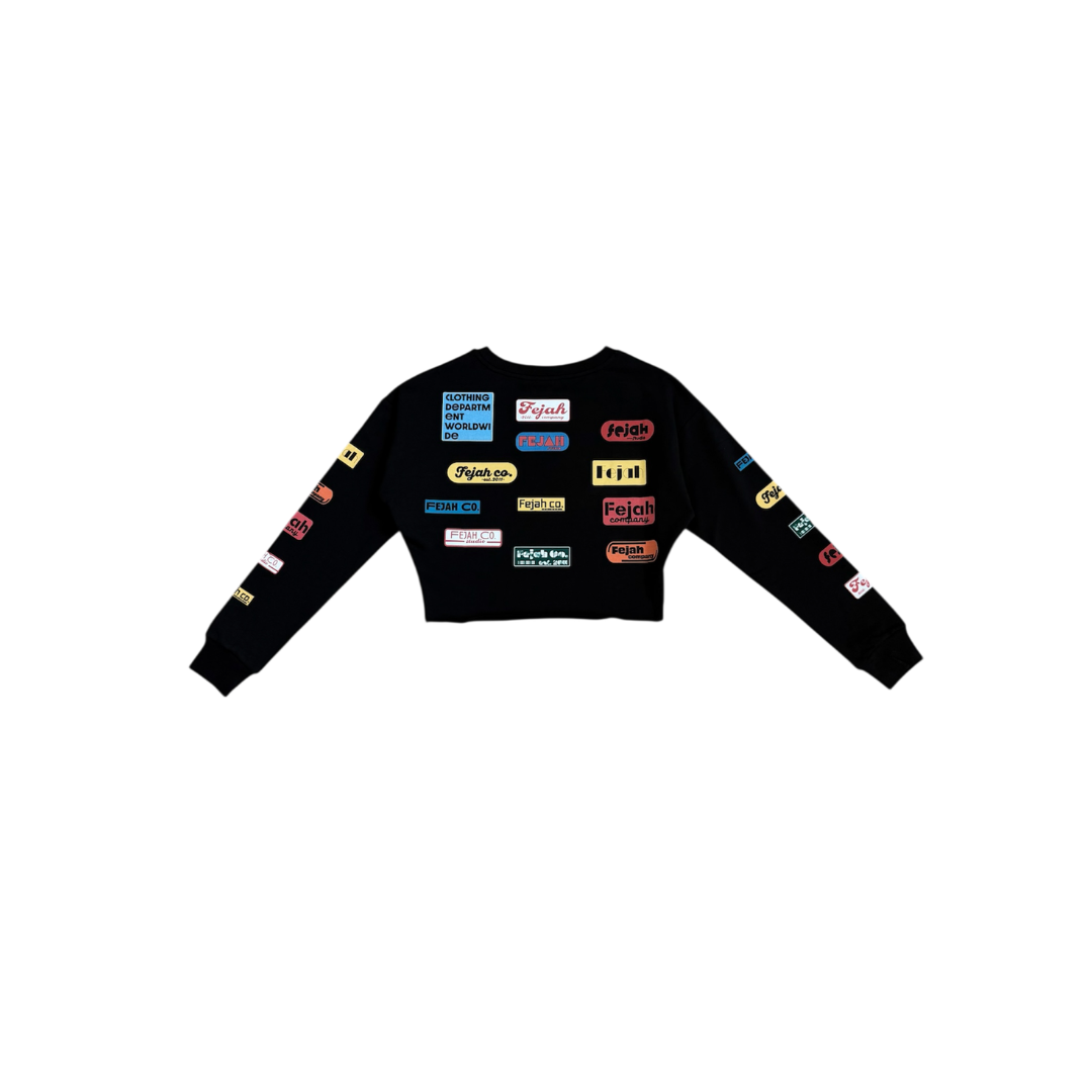 FEJAH LOGOS WOMENS L/S CROP Frech Terry