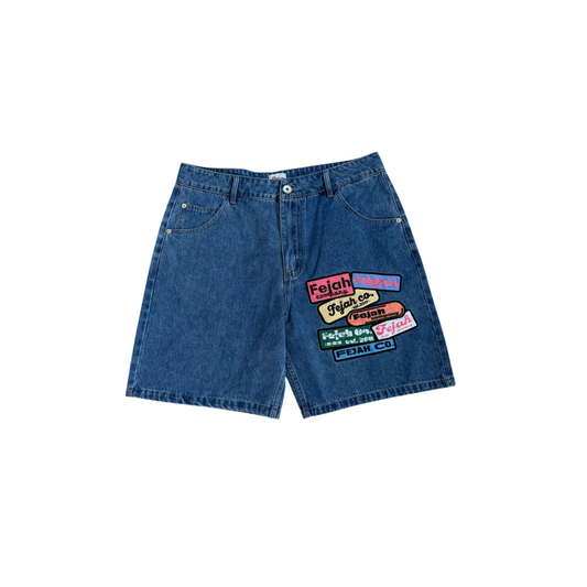 FEJAH LOGO PATCHES JEAN SHORT